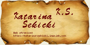 Katarina Sekicki vizit kartica